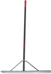 Long-handled paint mixer with red and gray design, featuring a circular metal mixing attachment at the bottom.