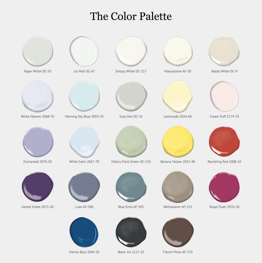Ben Moore color of the year 2016 color palette