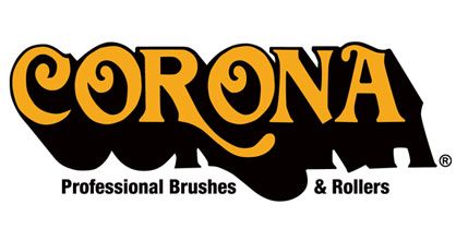 Corona Professional Brushes and Rollers logo in orange and black text