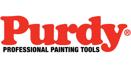 Purdy logo with bold red text and tagline "Professional Painting Tools" underneath.